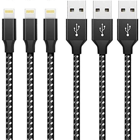 iPhone Laddningskabel Lightning Kabel 3-pack 3FT1M Nylonflätad Snabbladdning & Synkronisering iPhone Laddningssladd Kompatibel med