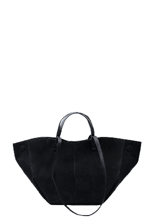 LaTalia Handväska i mocka "Nola XL" Handväskor Dam Svart 29-57 x 18 31