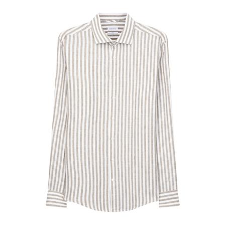 Seidensticker Linen shirt Slim , Beige , Heren , Maat: 5XL