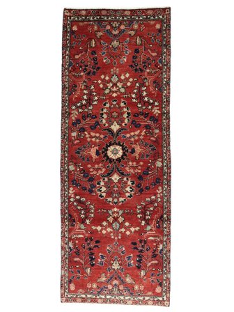 Hand Knotted Persian Hamadan Rug 73X265 Dark Red/Black