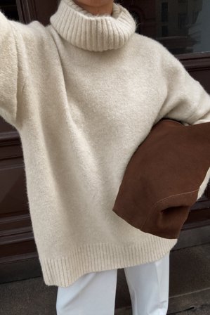 NA-KD Oversize-Strickpullover mit Rollkragen - Oversize Pullover - OffWeiß - XS (EU 32)