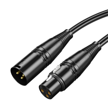 Hane till hona ljudkabel svart 6 meter PVC-mantel fast anslutning XLR-mikrofonkabel för musikinstrument