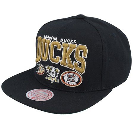 Mitchell & Ness - NHL Svart snapback Keps - Anaheim Ducks Champ Stack Black Snapback @ Hatstore
