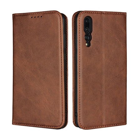 Huawei P20 Pro magneettinen synteetti nahkainen lompakko suojakotelo - Kahvi