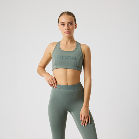 Sports-BH Björn Borg Mid Support Sports‐BH Grøn - Bodyman.dk