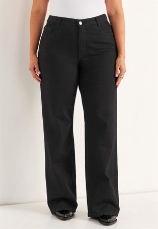 Cellbes of Sweden - Brede, lange jeans med høj talje Renata i sort denim til damer i størrelse 54L