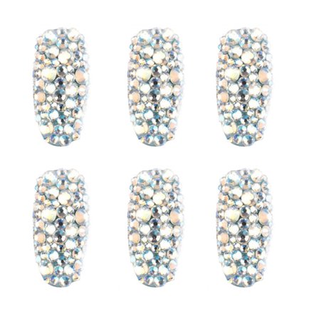 6Grids Kynsien Koristeet Strassit Epäsäännölliset AB-Timantit Niitit Helmet Tarra DIY Manikyyri Työkalu SZ05