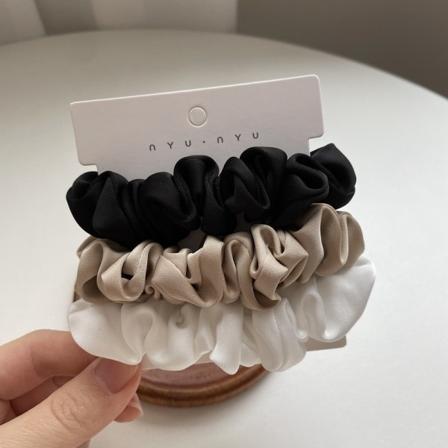 3 Stk/sett Silk Scrunchies Elegant Tynntarm Hårtau Fren A1