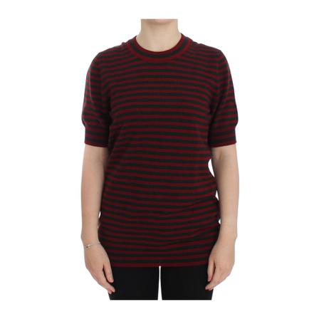 Dolce & Gabbana, Cashmere Short Sleeve Sweater Rood, Dames, Maat:S,gestreept