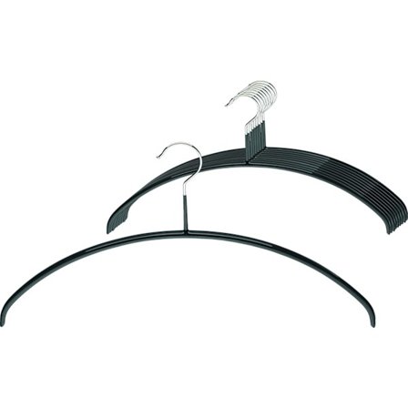 10-pakkohalkeamattomat vaateteline, täydellinen T-paidoille ja neuleille, 360° kääntyvä koukku, 40 cm, musta