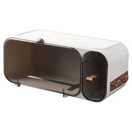 Vægmonteret toiletrulleholder Papirhåndklædeholder Papirrør Opbevaringsboks Vandtæt Bakke Tissue Box Hyldeholder-Hvid