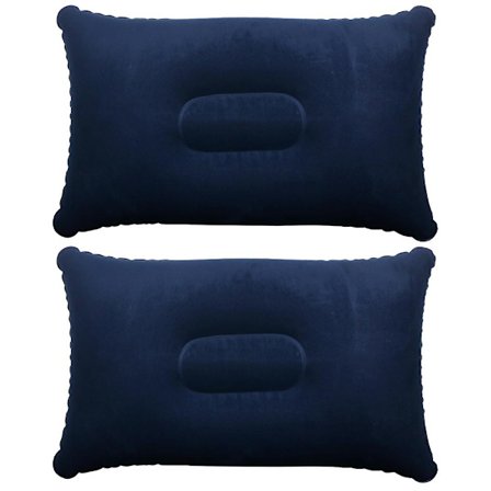 2 x blå oppustelig pude Campingrejser Blød oppustning