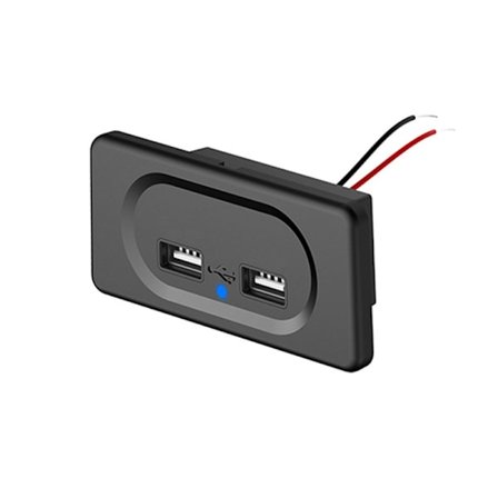 Dubbelt USB-laddaruttag, 12V-24V 3.1A Billaddare Kontrollpanel Vattentät