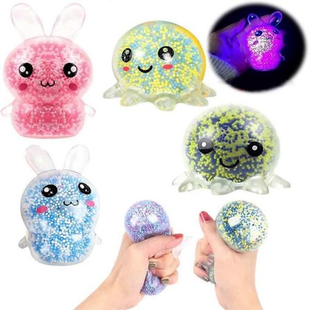 4 st Anti-Stress Klämboll, Klämboll, Självlysande Boll för Stresslindring, Stressleksak, Stressbollar, Stressboll Barn, Självlysande