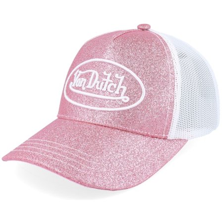 Von Dutch - Rosa trucker Caps - Kids Oval Patch White/Pink A-Frame Trucker @ Hatstore