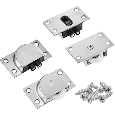 Pakke med møbelsklidende hjul, kompatibel med skap, skap, vinduer, skyvedører, maskinvaretilbehør (nylon enkelt hjul)