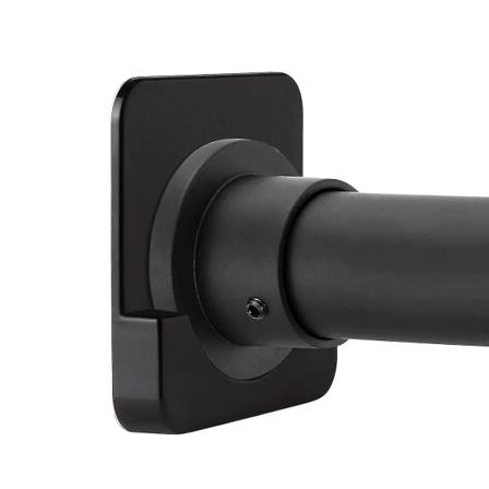 Monteringsbrakett for dusjforheng | Selvklebende stangmonteringsholder | Ingen boring nødvendig | Glu Black