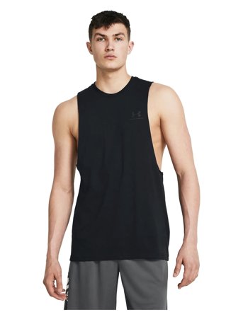 Under Armour Ua Left Chest Cut Off Tank - Black - XXL