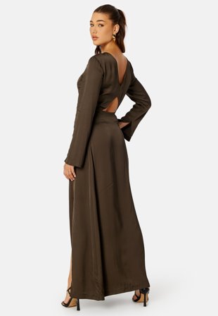 GANT Open Back Maxi Dress 274 RICH BROWN Klær