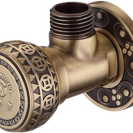 Vinkelventil, ventil badrumstillbehör, antik mässing, vattenavstängningsventil, vinkelventil, vinkelventil