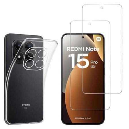 Cover til Xiaomi Redmi Note 15 PRO 5G og 2 Tempered Glass Skærmbeskyttelse Phonillico