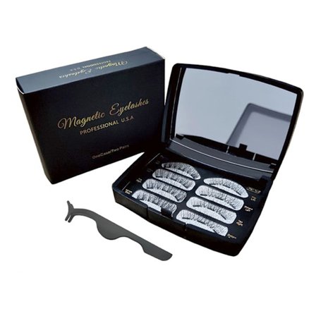 4 par naturlige øjenvipper Magnetisk Design Curl 3D Bærbare løsøjenvipper med Clip Brush Sort