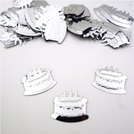 Konfetti silvriga tårtor kalas fest födelsedag 45 gram