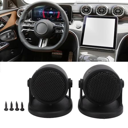 Par Car Mini Diskanthøjttalere Audiohøjttalere 101dB 5‐20KHz Silkedom Sort Universal med Skruer