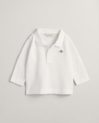 GANT - Langermet piquéskjorte til baby white