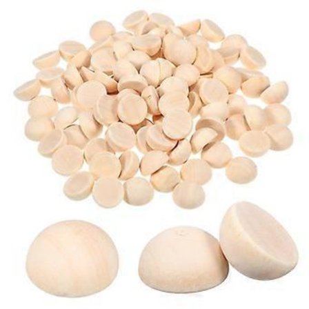 100 stk. Halve Træperler Halve Træperler Håndværksperler Løse Perler til Boligindretning Håndværk