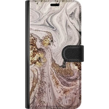 Yhteensopiva Lompakkokotelo Asus Asus Zenfone 10 Beige kultamarmori ylellinen muotoilu pehmeillä linjoilla ja metallisella kiillolla, inspiroituna ty