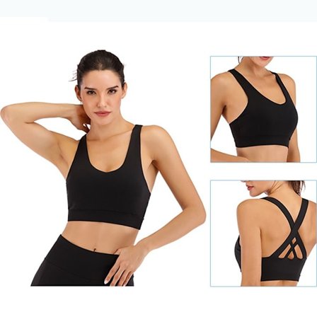 Sports-BH Push-Up Vest SVART S S