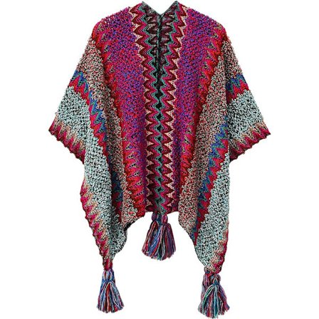 Stickad Sjal Wrap Poncho Kap för Kvinnor, Dam Stickad Cardigan Ki