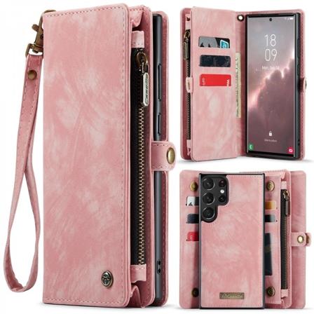 CaseMe Multi-Slot 2 i 1 Pl nboksfodral Galaxy S24 Ultra Rosa
