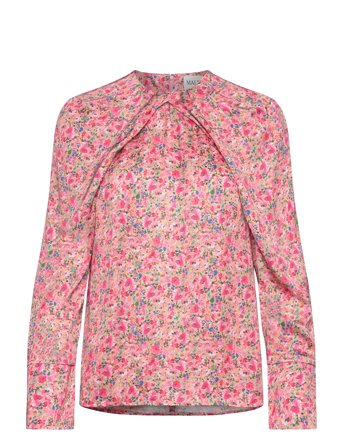 Evie Pleated Neckline Blouse Pink Malina