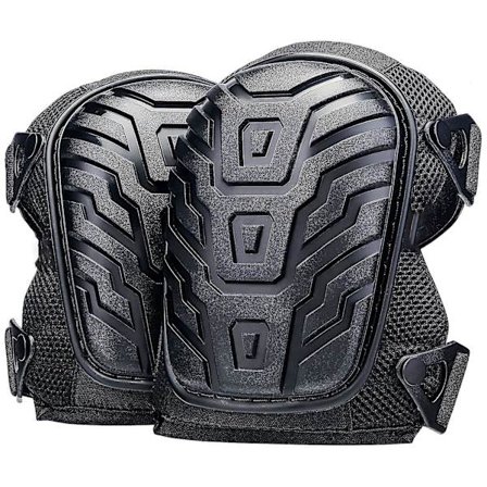 Knæpuder med kraftig skumfyld og komfortabel gelpude, stærke dobbelte stropper og justerbare Easy-fix-spænder