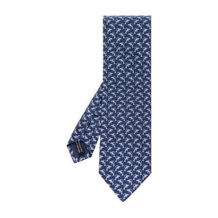 Salvatore Ferragamo Silk tie , Blauw , Heren , Maat: ONE Size Stropdassen & Strikjes