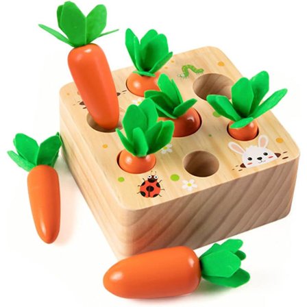 Montessori-sorteringspuslespil i træ til børn 1 år, pædagogisk motorisk færdighedsspil, der er kompatibelt med drenge og piger