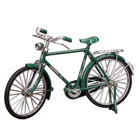 Retro Cykelskulptur – 1980'er Stil PVC Cykelstatue med Pedaldetaljer, Vintage Bordpynt til Barndomsmindeindretning, Kunstnerisk Boligindretning