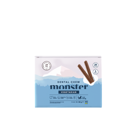 Monster Pet Food - Dog Dental Chew Vegetarian Small Month 28 stk. 224 g (vegetarisk) - Hund - Hundegodbiter & tyggebein - Dental tyggebein & 