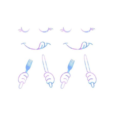 2 stk. Køleskabsmærkater, Søde Glade Lækre Ansigts Køleskabsmærkater der Lyser i Mørket, Køleskabs Dazzl