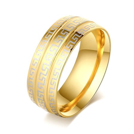 Rostfritt stål ring guldpläterad