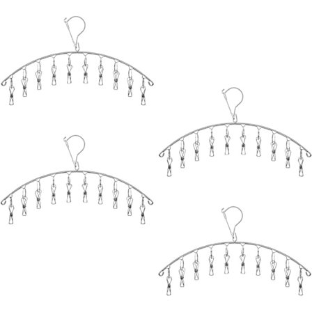 Sokkestativ i rustfritt stål, vindtett svingbar krok for sokker, under