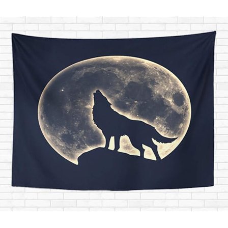 Kodin sisustustekstiili seinävaate Huutava susi Täysikuu Ihmissusi Aborigina