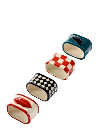 Serax Napkin Ring Mix Set/4 - Multi/patterned - ONE SIZE