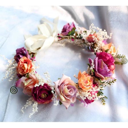 Blomsterkrans Krone Rose Blomster Hovedbånd Hårkrans Blomster Halo Hoved