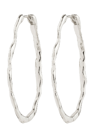 Pilgrim TIMBER hoop earrings silver-plated Smycken & klockor Dam Silver ONESIZE