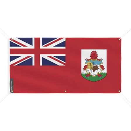 Bermuda Flag Banner - PIXELFORMA - 40x80cm - Holdbar polyester - 6 forstærkede øjer