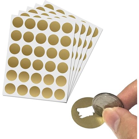 DIY Skrabelodsmærker (Guld, 150-pak)