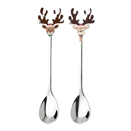 304 Rostfritt Stål Dessertskedar för Glass 8st Julren